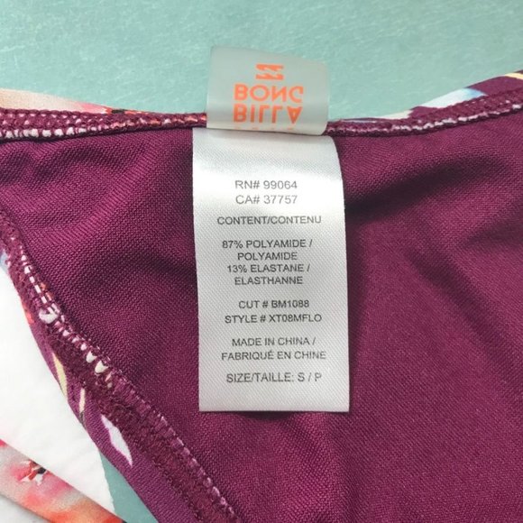 Billabong Float On By Hi Neck Bikini Top in Crushed Berry - Size Small - Picture 6 of 7